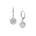 Stone Links Lever Back Round Drop Earrings